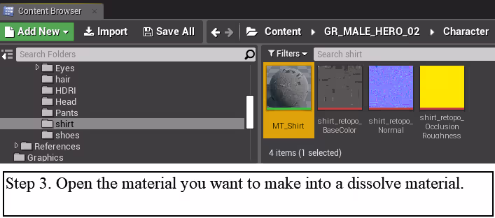 Step 3: Add MF_DissolveTeleport
