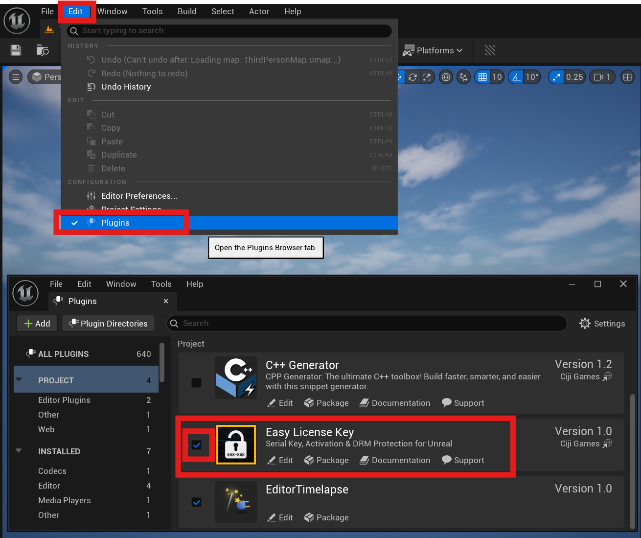 Enable Easy License Key in Plugins
