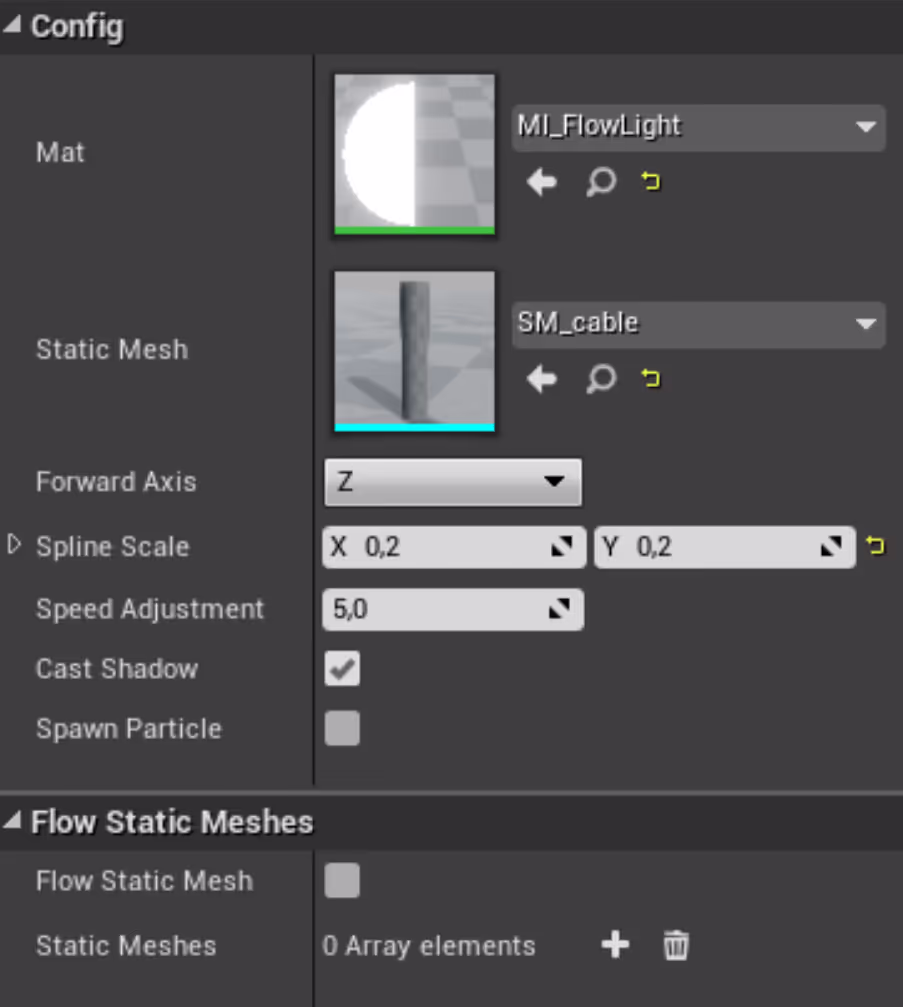 BP_FlowPart Spline Setup