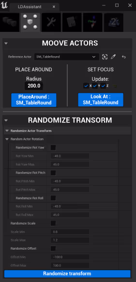 Edit actor tab