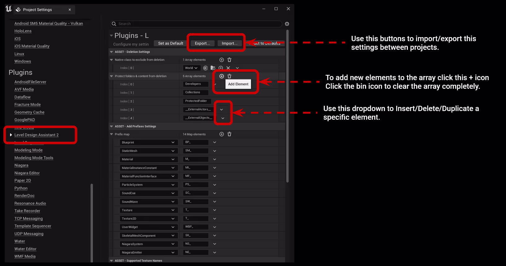 LDA2 Settings Panel