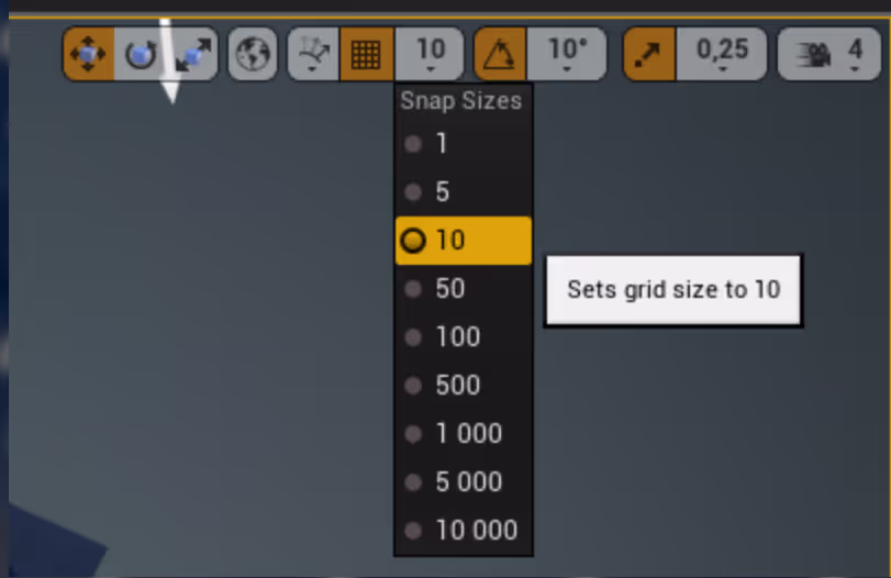Set Grid Size to 10
